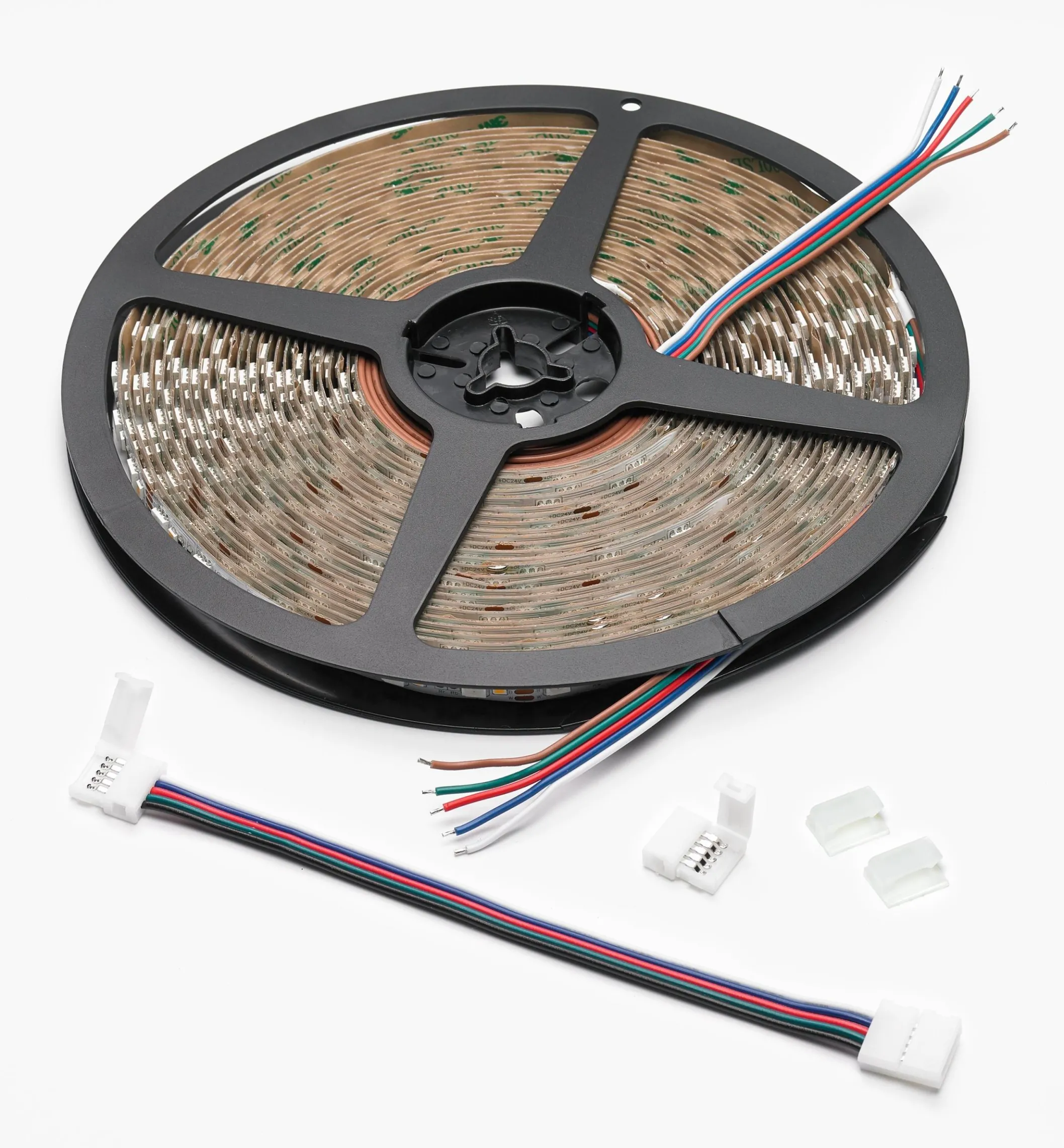 32' Color-Controlled RGB+W LED Tape Light Set, 60+60 LEDs/m