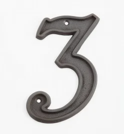 Italic Cast Brass House Numbers