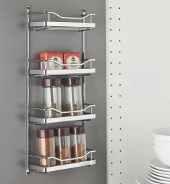 Narrow Four-Shelf Screw-Mount Spice Rack