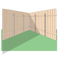 Ozco Wood-Metal Fence In-Line Bracket