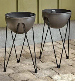 Pair Of Self-Watering Tripod Planters