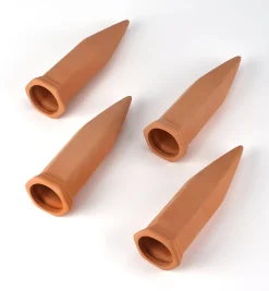 Set Of 4 Terra Cotta Watering Spikes