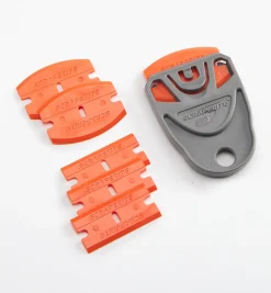 Small Holder & 6 Orange Plastic Razor Blades