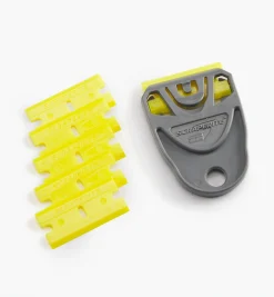 Small Holder & 6 Yellow Plastic Razor Blades