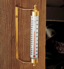 Solid Brass Thermometer