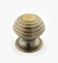 Turned Brass Ridged Knobs