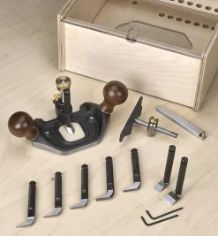 Veritas Large Router Plane, Box & Imperial Blades Set